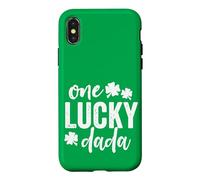 Custodia per iPhone X/XS One Lucky Dada, regalo per San Patrizio, colore: verde e scuro