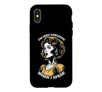Custodia per iPhone X/XS Only Sarcastic Speak Funny Sarcasm Citazione Retro Pop Art Woman