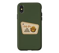 Custodia per iPhone X/XS Only You Park Style Smokey Bear Sign Cute Graphic