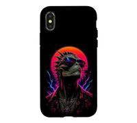 Custodia per iPhone X/XS Opera d'arte extraterrestre alieno rettiliano retrò