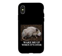 Custodia per iPhone X/XS Opossum Wake Me Up When It's Over Sarcastico annoiato Slacker