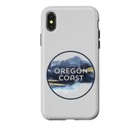 Custodia per iPhone X/XS Oregon Coast Pacific NW Vacation Souvenir Acquerello Design