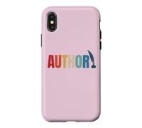 Custodia per iPhone X/XS Orgoglioso autore pubblicato mamma papà vintage poeta libro scrittore