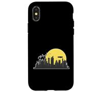 Custodia per iPhone X/XS orizzonte, con, zeppelin, e, edifici