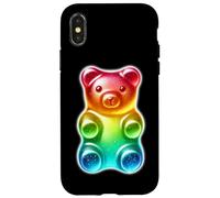 Custodia per iPhone X/XS Orsetto gommoso Candy Rainbow