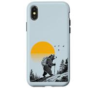 Custodia per iPhone X/XS Orso Ambulante, Esterno, Tramonto, Natura, Foresta