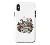 Custodia per iPhone X/XS Overstimulated But Festive Opossum Christmas