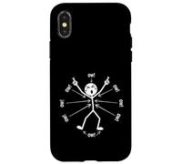 Custodia per iPhone X/XS Ow Ow Ow Ow Stickman Figure Humorous Chronic Pain Awareness