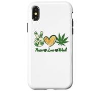 Custodia per iPhone X/XS Pace Amore Erba Marijuana Cannabis Retro Vintage