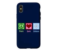 Custodia per iPhone X/XS Pace Amore Scienza Insegnante Scienziato Carino