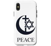 Custodia per iPhone X/XS Pace | Croce a Mezzaluna Esagramma Unità Interreligiosa Coesistere