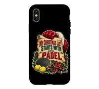 Custodia per iPhone X/XS Padel Natale Lista dei desideri
