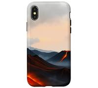 Custodia per iPhone X/XS Paesaggio vulcanico Lava Mountain Horizon Scene