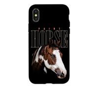 Custodia per iPhone X/XS Paint Horse Face Farm Bestiame Animale Cavallo