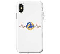 Custodia per iPhone X/XS Pallavolo Battito cardiaco - Palla ECG Pulse Distressed Design