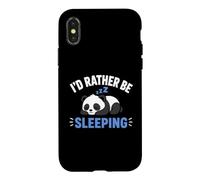 Custodia per iPhone X/XS Panda Sleep Funny Nap Humor Lazy I'd Rather Be Sleeping