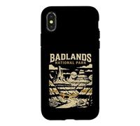 Custodia per iPhone X/XS Parco nazionale Badlands Vintage Retro Adventure Design