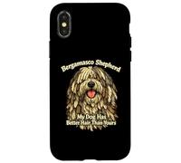 Custodia per iPhone X/XS Pastore Bergamasco Il mio cane ha capelli migliori divertente