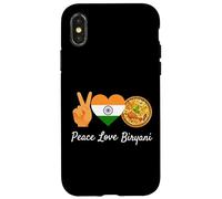 Custodia per iPhone X/XS Peace Love Biryani Amante del cibo indiano