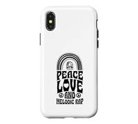 Custodia per iPhone X/XS Peace Love e rap melodico Bohemian Rainbow