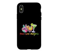 Custodia per iPhone X/XS Peace Love Margarita Happy Cinco De Mayo Bevanda messicana