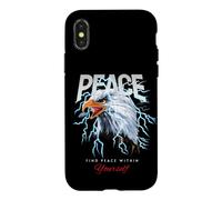 Custodia per iPhone X/XS Peace USA Eagle Wild Quotes find The Peace within Yourself