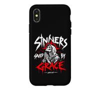 Custodia per iPhone X/XS Peccatori salvati da Grace Christian Skeleton Efesini 2:8
