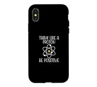 Custodia per iPhone X/XS Pensa come un protone sii positivo divertente scienza chimica atomica