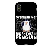 Custodia per iPhone X/XS Pensare troppo La risposta è Penguin Divertente Insegnante di Matematica