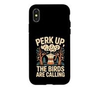 Custodia per iPhone X/XS Perk Up The Birds Are Calling Birdwatching Caffè