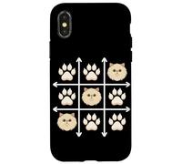 Custodia per iPhone X/XS Persian Cat Paws Grid Game