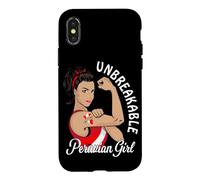 Custodia per iPhone X/XS Peruvian Girl Tee Heritage Perù Latina Donne Forti