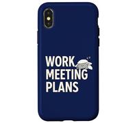Custodia per iPhone X/XS Piani di riunione di lavoro Umorismo dell'ufficio delle pecore assonnate