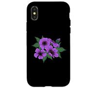 Custodia per iPhone X/XS Piante Botaniche Viola Petunia Fiore Per Uomini e Donne