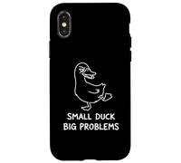 Custodia per iPhone X/XS Piccola anatra Grandi problemi oca Meme Sciocco animale