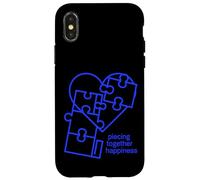 Custodia per iPhone X/XS Piece Together Happiness Puzzle Cuore Design