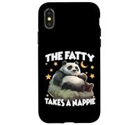 Custodia per iPhone X/XS Pigiama panda pigro Panda perfetto per la camicia da notte