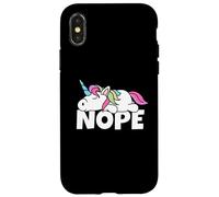 Custodia per iPhone X/XS Pigro Unicorn Non Oggi Nope