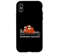 Custodia per iPhone X/XS Pilates vino Reformer Pilates con bradipo