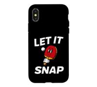 Custodia per iPhone X/XS Ping Pong Table Tennis Let It Snap Retro Paddle