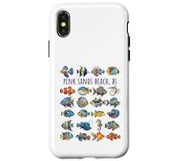 Custodia per iPhone X/XS Pink Sands Beach The Bahamas Design Pesce Colorato