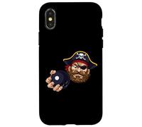Custodia per iPhone X/XS pirata, cartone animato, carattere, presa a terra, uno, palla bowling