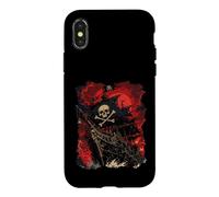 Custodia per iPhone X/XS Pirate Ship Dark Gothic Skull Crossbones Pirates Rise