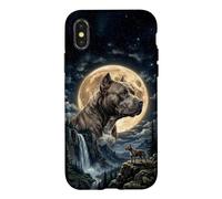 Custodia per iPhone X/XS Pitbull con Luna - cani