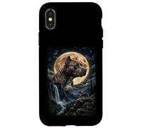 Custodia per iPhone X/XS Pitbull con Luna - cani