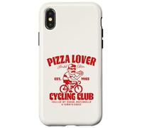 Custodia per iPhone X/XS Pizza Lover Cycling Club Bici da Corsa Pizza