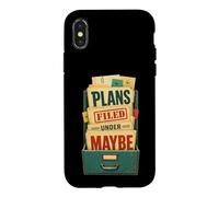 Custodia per iPhone X/XS Plans Filed Under Maybe Umorismo agenda