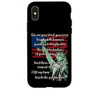 Custodia per iPhone X/XS Poesia sulla Statua della Libertà, libertà
