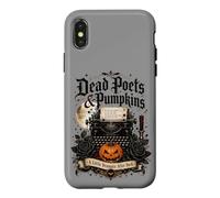 Custodia per iPhone X/XS Poeti morti e zucche Poetcore Lettura Halloween