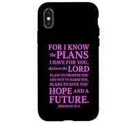 Custodia per iPhone X/XS Poiché io conosco la speranza e il futuro Geremia 29:11 Versetto della Bibbia Signore